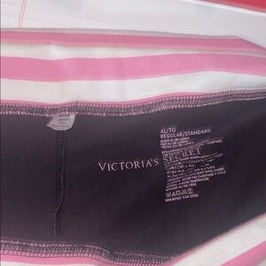 💕2/$10. Victoria's Secret Yoga Pants with Pink and White Striped Top.